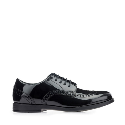 Start-Rite Brogue Pri, black patent girls lace-up closed school shoes 2745_3